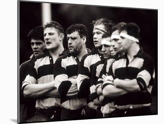Men's Rugby Team Lined Up Prior to a Game, Paris, France-null-Mounted Photographic Print
