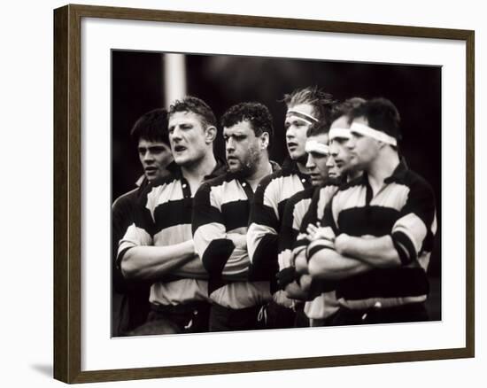 Men's Rugby Team Lined Up Prior to a Game, Paris, France-null-Framed Photographic Print