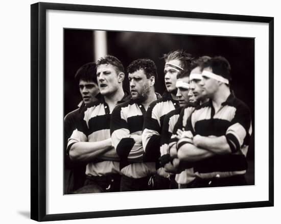 Men's Rugby Team Lined Up Prior to a Game, Paris, France-null-Framed Photographic Print