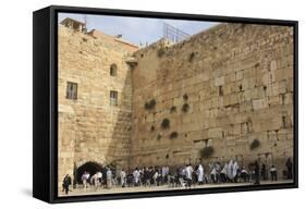 Men's Section, Western (Wailing) Wall, Temple Mount, Old City, Jerusalem, Middle East-Eleanor Scriven-Framed Stretched Canvas