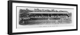 Men's Singles Match on Centre Court at Wimbledon-null-Framed Photographic Print