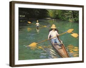 Men Sculling, 1877-Gustave Caillebotte-Framed Giclee Print