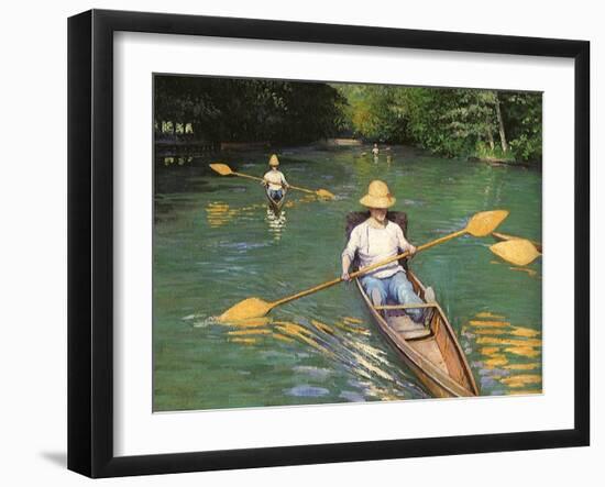 Men Sculling, 1877-Gustave Caillebotte-Framed Giclee Print