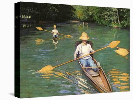 Men Sculling, 1877-Gustave Caillebotte-Stretched Canvas