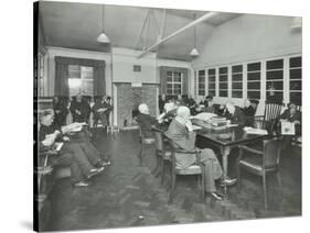 Men Sitting in the Library at Cedars Lodge Old Peoples Home, Wandsworth, London, 1939-null-Stretched Canvas