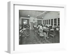 Men Sitting in the Library at Cedars Lodge Old Peoples Home, Wandsworth, London, 1939-null-Framed Photographic Print