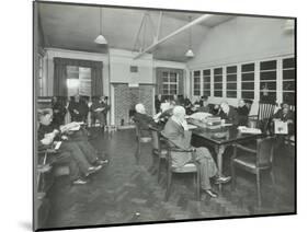 Men Sitting in the Library at Cedars Lodge Old Peoples Home, Wandsworth, London, 1939-null-Mounted Photographic Print