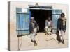 Men Sitting Outside Shop, Syadara, Between Yakawlang and Daulitiar, Afghanistan-Jane Sweeney-Stretched Canvas