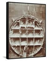 Men Standing in the Cutting Shield, Rotherhithe Tunnel, Stepney, London, August 1907-null-Framed Stretched Canvas