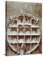 Men Standing in the Cutting Shield, Rotherhithe Tunnel, Stepney, London, August 1907-null-Stretched Canvas