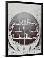 Men Standing in the Shield Used to Cut Rotherhithe Tunnel, Bermondsey, London, July 1907-null-Framed Photographic Print