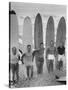 Men Surfing at Waikiki Club-null-Stretched Canvas