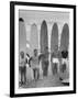 Men Surfing at Waikiki Club-null-Framed Photographic Print