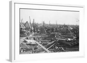 Men Survey Damage Done by Tornado-null-Framed Photographic Print