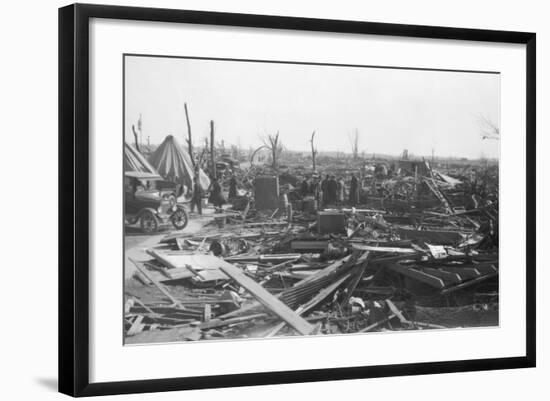 Men Survey Damage Done by Tornado-null-Framed Photographic Print