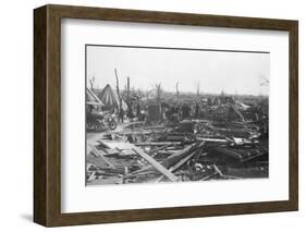 Men Survey Damage Done by Tornado-null-Framed Photographic Print