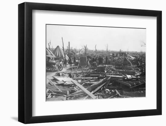 Men Survey Damage Done by Tornado-null-Framed Photographic Print