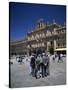 Men Talking in Front of the Town Hall in the Plaza Mayor, Salamanca, Castilla Y Leon, Spain-Tomlinson Ruth-Stretched Canvas