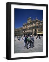 Men Talking in Front of the Town Hall in the Plaza Mayor, Salamanca, Castilla Y Leon, Spain-Tomlinson Ruth-Framed Photographic Print