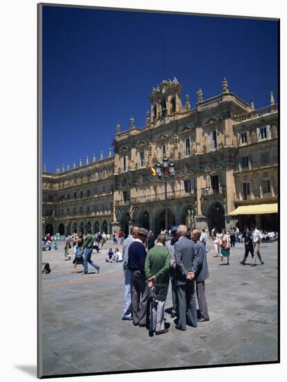Men Talking in Front of the Town Hall in the Plaza Mayor, Salamanca, Castilla Y Leon, Spain-Tomlinson Ruth-Mounted Photographic Print