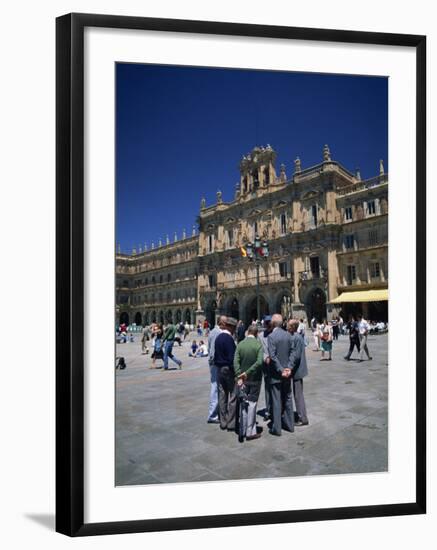 Men Talking in Front of the Town Hall in the Plaza Mayor, Salamanca, Castilla Y Leon, Spain-Tomlinson Ruth-Framed Photographic Print