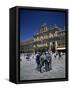 Men Talking in Front of the Town Hall in the Plaza Mayor, Salamanca, Castilla Y Leon, Spain-Tomlinson Ruth-Framed Stretched Canvas