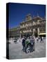 Men Talking in Front of the Town Hall in the Plaza Mayor, Salamanca, Castilla Y Leon, Spain-Tomlinson Ruth-Stretched Canvas