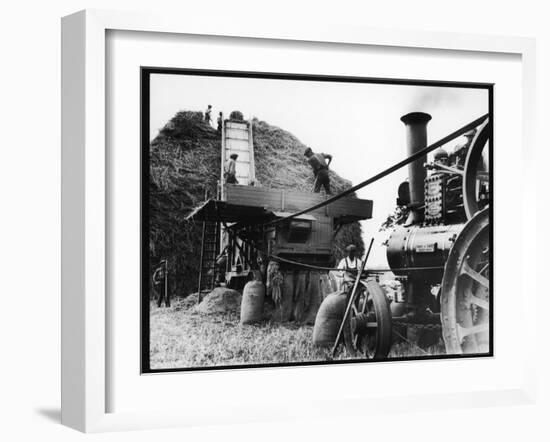 Men Threshing Wheat-null-Framed Photographic Print