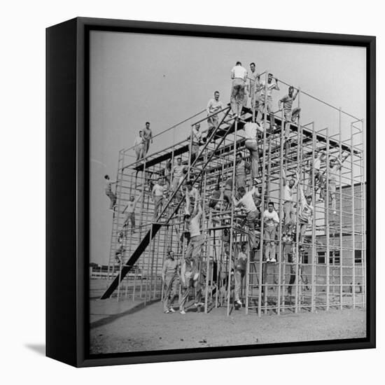 Men Training on the Trainasium Obstalce Coure-Bernard Hoffman-Framed Stretched Canvas