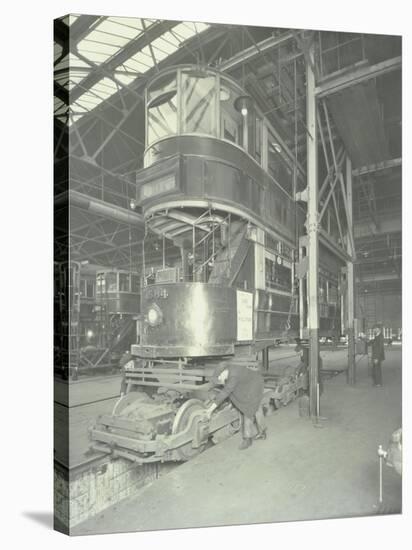 Men Using a Car Lifting Hoist at Charlton Central Repair Depot, London, 1932-null-Stretched Canvas