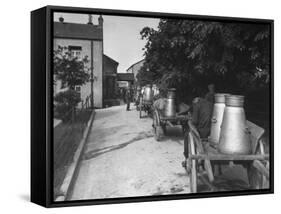 Men Waiting in Line at the Tipperary Co-Operative Creamery-William Vandivert-Framed Stretched Canvas