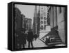 Men Walking by the Statue of George Washington on Wall St-Wallace G^ Levison-Framed Stretched Canvas