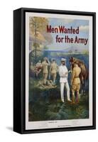 Men Wanted for the Army Recruitment Poster-Michael P. Whelan-Framed Stretched Canvas