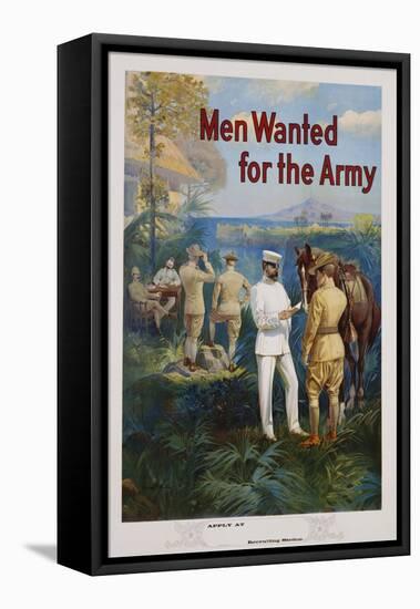 Men Wanted for the Army Recruitment Poster-Michael P. Whelan-Framed Stretched Canvas