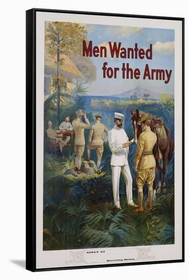 Men Wanted for the Army Recruitment Poster-Michael P. Whelan-Framed Stretched Canvas