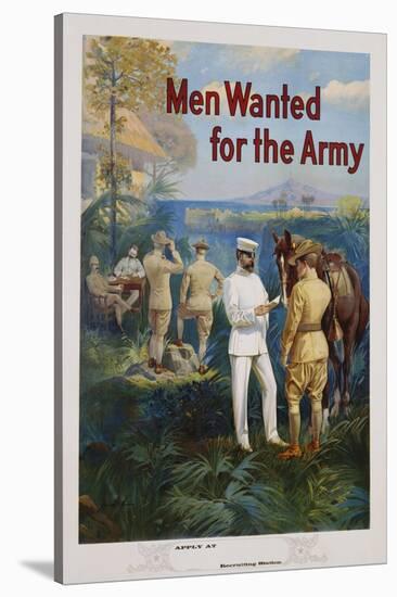 Men Wanted for the Army Recruitment Poster-Michael P. Whelan-Stretched Canvas