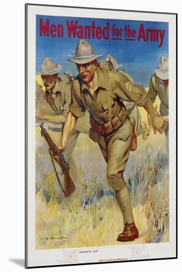 Men Wanted for the Army Recruitment Poster-I.B. Hazelton-Mounted Giclee Print