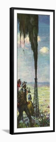 Men Watch Oil Gusher, 1936-null-Framed Giclee Print
