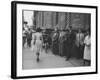 Men Watching Actress Gina Lollobrigida Walk Past-Peter Stackpole-Framed Premium Photographic Print