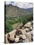 Men Watching Kalash Women Dancing, Spring Festival, Joshi, Bumburet Valley, Pakistan, Asia-Upperhall Ltd-Stretched Canvas