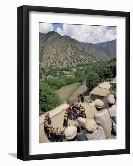 Men Watching Kalash Women Dancing, Spring Festival, Joshi, Bumburet Valley, Pakistan, Asia-Upperhall Ltd-Framed Photographic Print