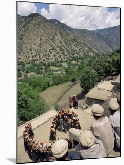 Men Watching Kalash Women Dancing, Spring Festival, Joshi, Bumburet Valley, Pakistan, Asia-Upperhall Ltd-Mounted Photographic Print