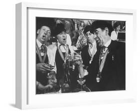 Men Wearing Special Tasters at Chevalier du Taste Vin Harvest Banquet-Carlo Bavagnoli-Framed Photographic Print