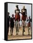 Men Wearing Traditional Body Paint in Nyangatom Village Dance, Omo River Valley, Ethiopia-Alison Jones-Framed Stretched Canvas