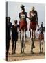 Men Wearing Traditional Body Paint in Nyangatom Village Dance, Omo River Valley, Ethiopia-Alison Jones-Stretched Canvas