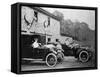 Men with 1905 Lanchester and 1906 Daimler at Fort Augustus, Scotland, 1907-null-Framed Stretched Canvas