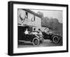 Men with 1905 Lanchester and 1906 Daimler at Fort Augustus, Scotland, 1907-null-Framed Photographic Print