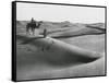 Men with Camel Traveling the Sahara Desert-null-Framed Stretched Canvas