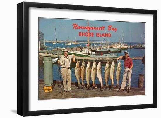 Men with Fish, Narragansett Bay, Rhode Island-null-Framed Art Print