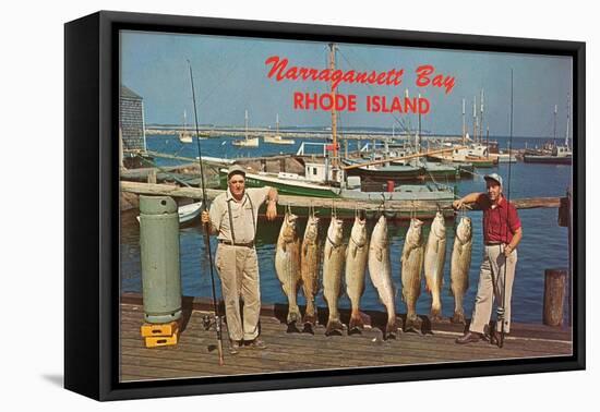 Men with Fish, Narragansett Bay, Rhode Island-null-Framed Stretched Canvas